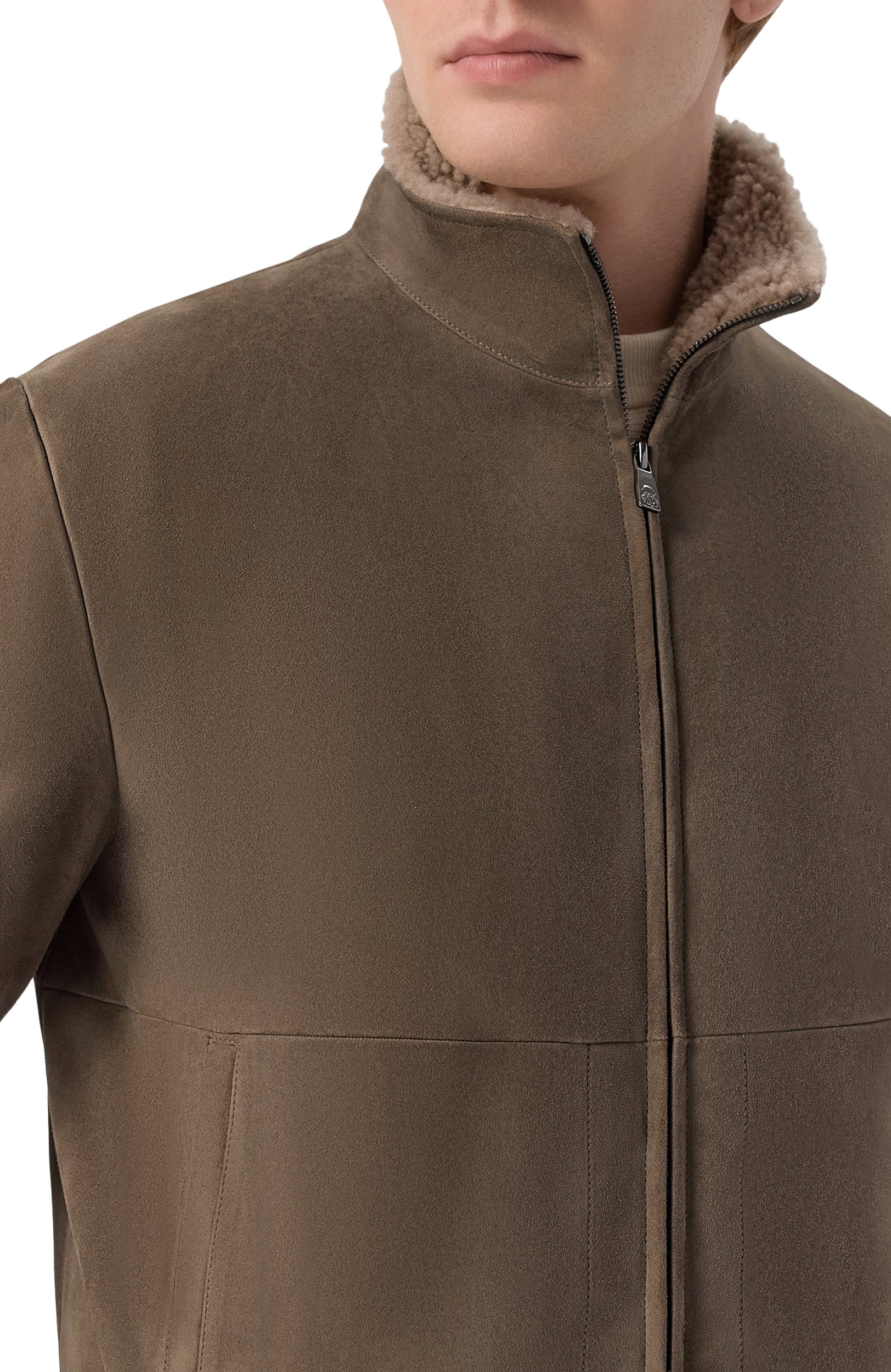 Замшевый бомбер с воротником из овчины CORNELIANI, арт. 28L5Q5/2A20213, фото 5