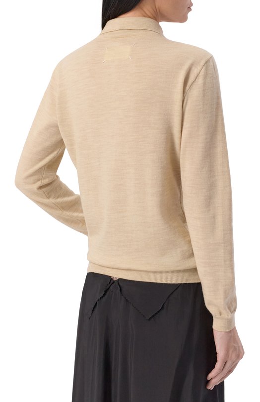 Шерстяной кардиган Maison Margiela S51HP0030/M13235 Бежевый  S51HP0030/M13235 Фото 4