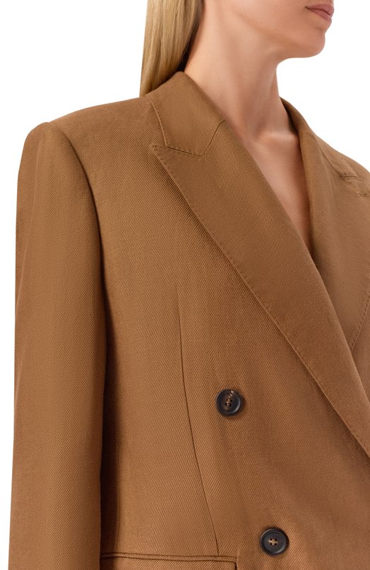 Льняной жакет Brunello Cucinelli MH5277317 Коричневый  MH5277317 Фото 5