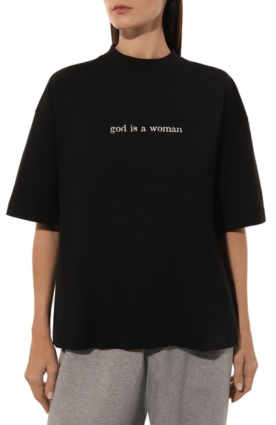Хлопковая футболка VETEMENTS черного цвета по цене 61550 руб., арт. UA66TR725B, фото 3 Хлопковая футболка VETEMENTS, арт. UA66TR725B, фото 3