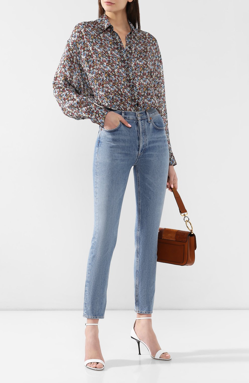 Шелковая рубашка VICTORIA BECKHAM, арт. SH 0VR 1850 MSS19 FL0RAL LUREX STRIPE, фото 2
