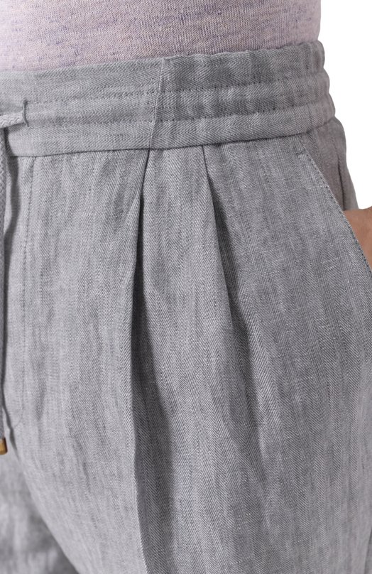 Льняные шорты Brunello Cucinelli MH250U0020 Серый  MH250U0020 Фото 5