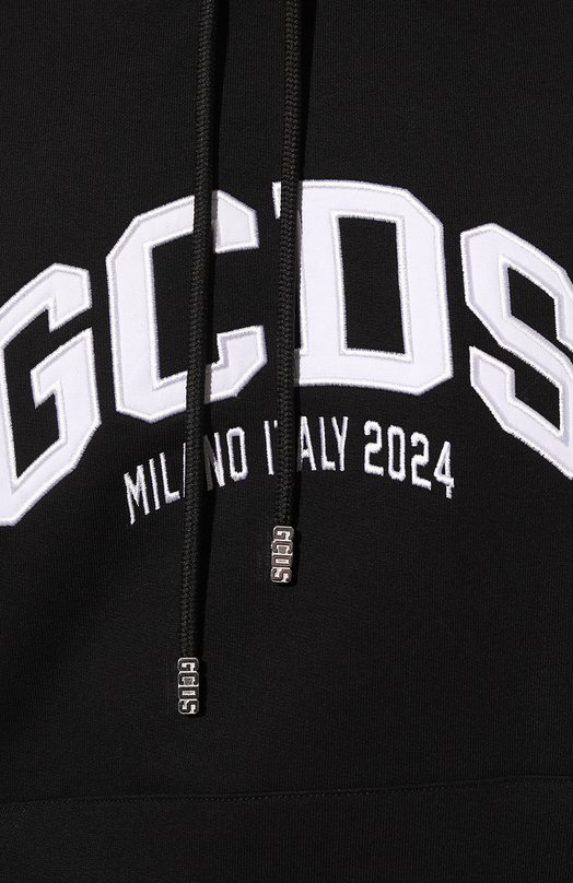 Хлопковое худи GCDS Чёрный, фото 5