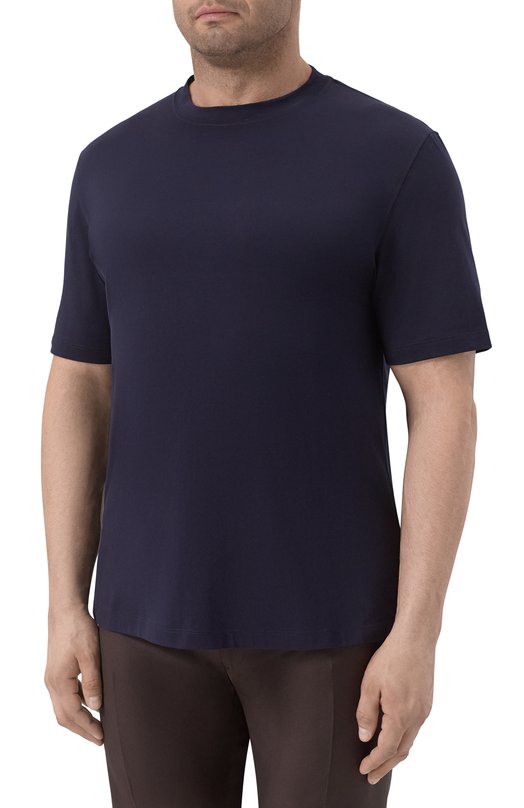 Хлопковая футболка Brunello Cucinelli M0B131308W Синий  M0B131308W Фото 3