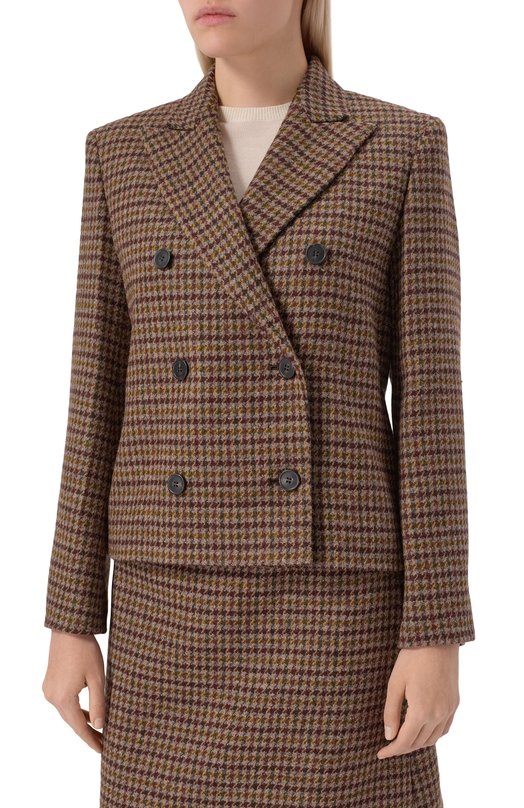 Шерстяной жакет Weekend Max Mara GERUSIA Коричневый  GERUSIA Фото 3