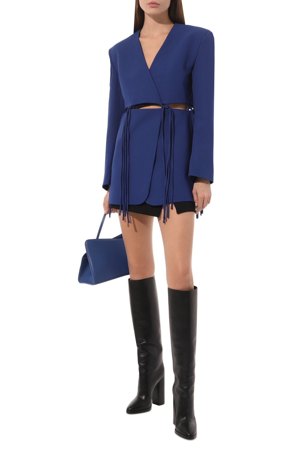 Жакет YUZEFI синего цвета по цене 63500 руб., арт. YUZPF22-RW-JK11-T12, фото 2 Жакет YUZEFI, арт. YUZPF22-RW-JK11-T12, фото 2