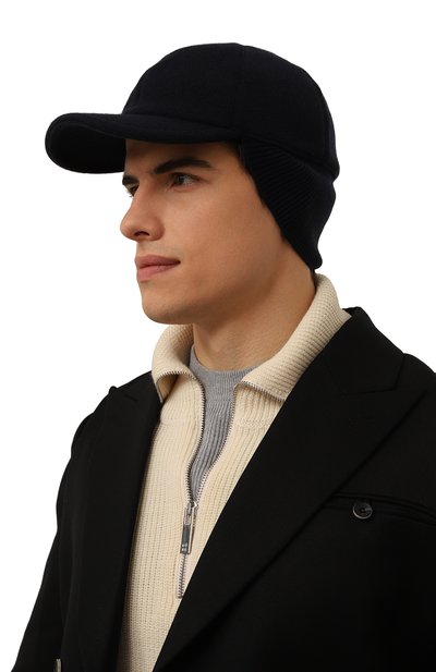 Кашемировая бейсболка ANDREA CAMPAGNA темно-синего цвета по цене 39600 руб., арт. AB-180CSPRSME-F100, фото 2 Кашемировая бейсболка ANDREA CAMPAGNA, арт. AB-180CSPRSME-F100, фото 2