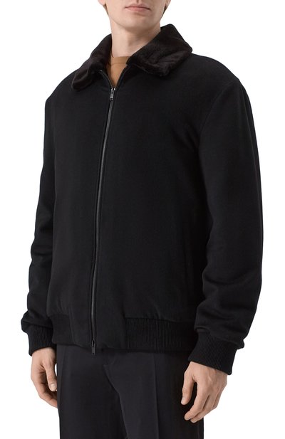 Бомбер из шерсти викуньи с подкладкой из норки MVST черного цвета по цене 2975000 руб., арт. FTECK-ES4705V/5945-VICUNA, фото 3 Бомбер из шерсти викуньи с подкладкой из норки MVST, арт. FTECK-ES4705V/5945-VICUNA, фото 3