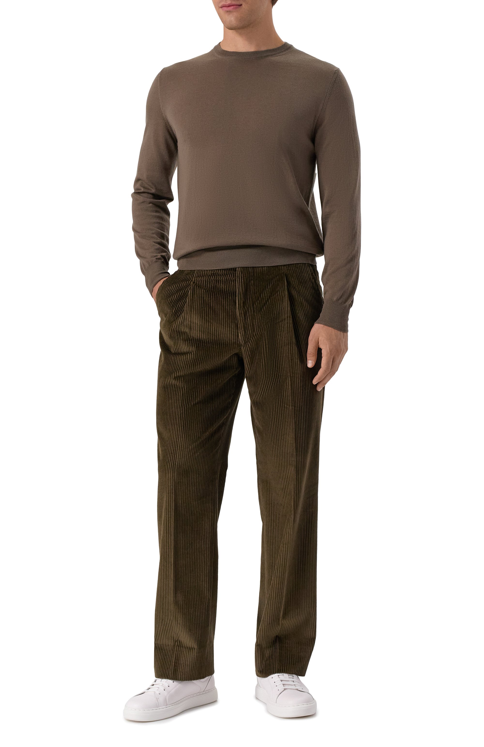 Вельветовые брюки CORNELIANI хаки цвета по цене 53650 руб., арт. 264L26-2618203, фото 2 Вельветовые брюки CORNELIANI, арт. 264L26-2618203, фото 2