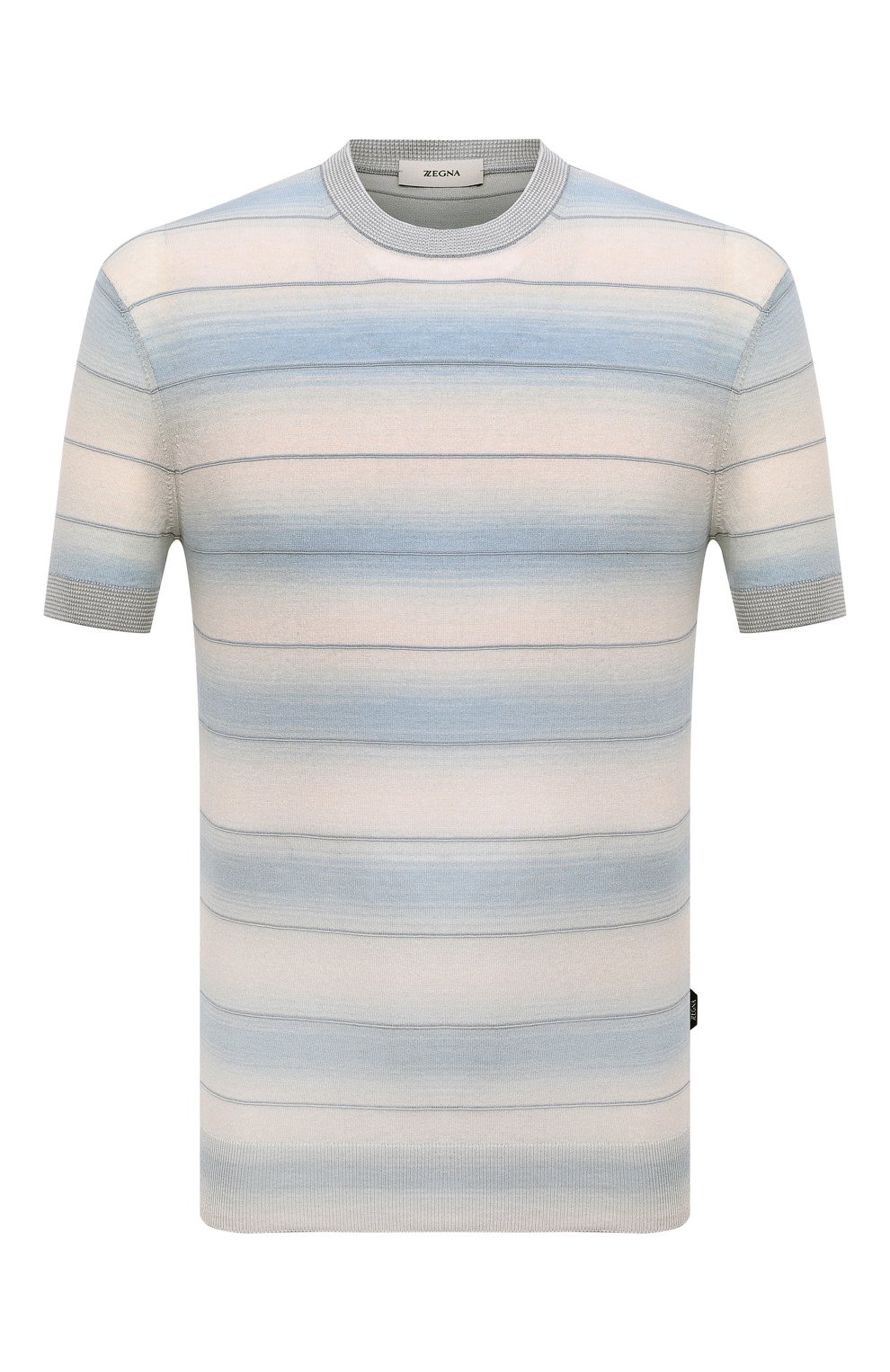 Хлопковый джемпер ZEGNA голубого цвета по цене 36200 руб., арт. VWR10/ZZ112, фото 1 Хлопковый джемпер ZEGNA, арт. VWR10/ZZ112, фото 1