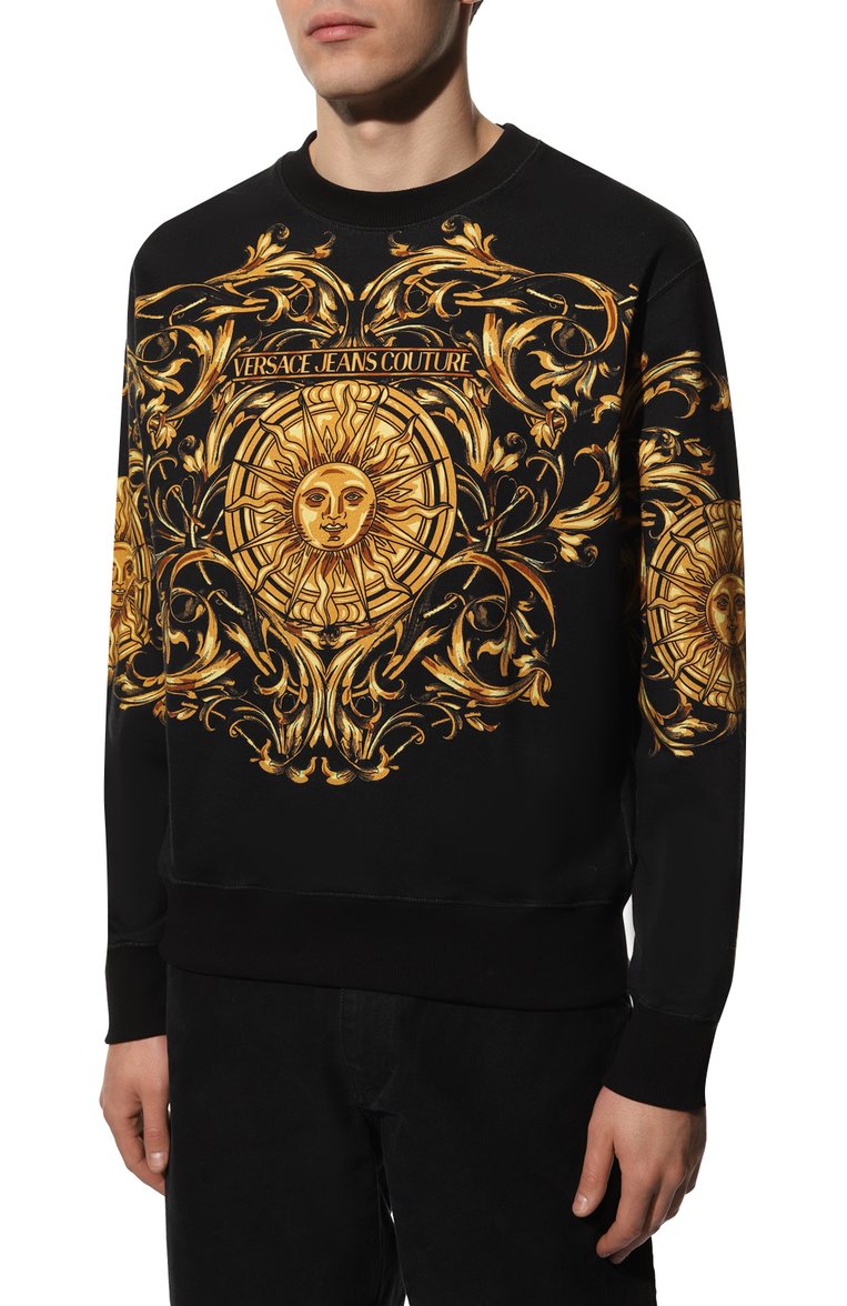 Хлопковый свитшот VERSACE JEANS COUTURE, арт. 72GAI3RB-72UP302 PANEL P. BAR0QUE SUN FELPA PANEL/, фото 1