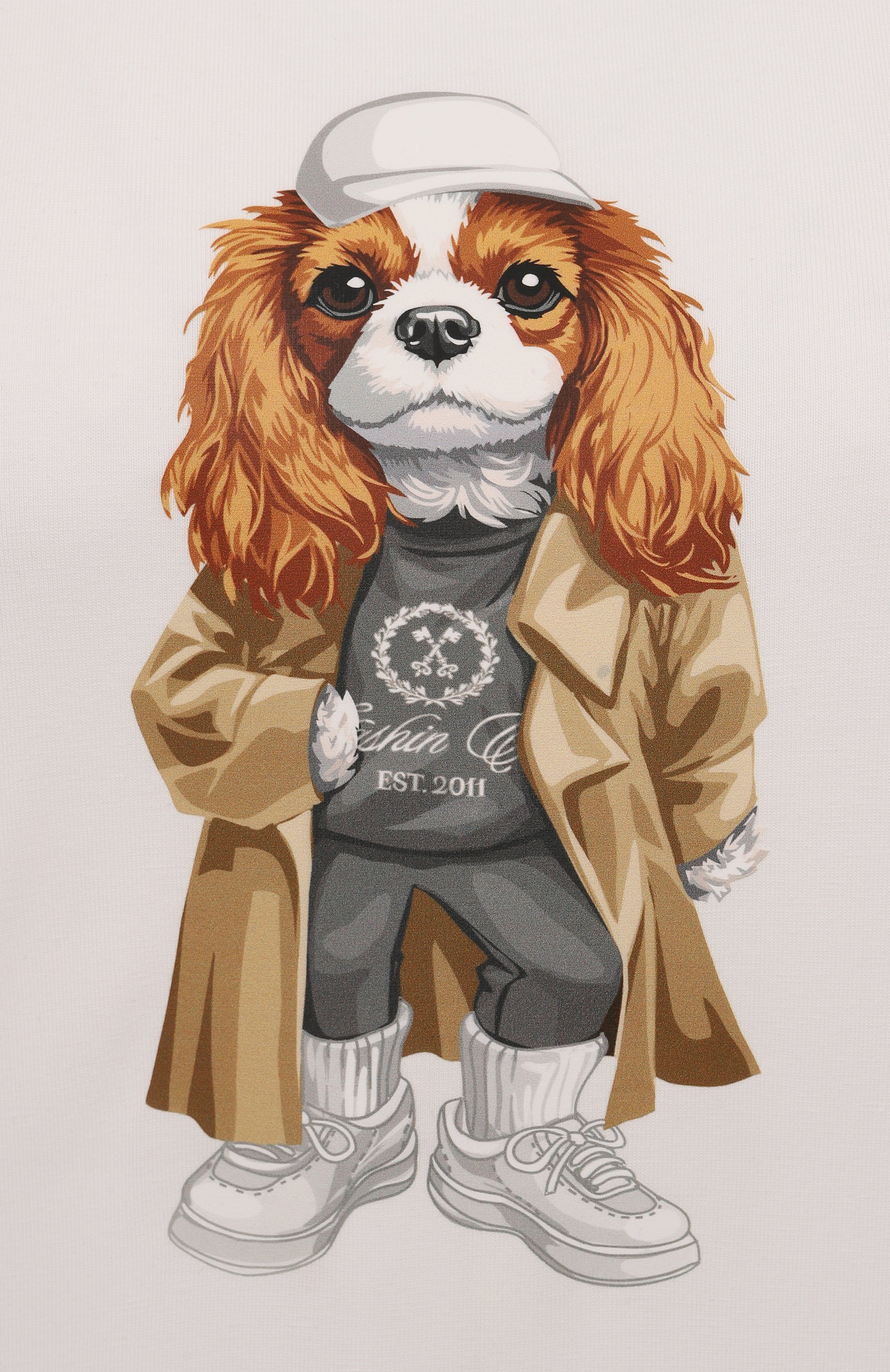 Хлопковая футболка FLASHIN молочного цвета по цене 13500 руб., арт. FS25TBSH, фото 6 Хлопковая футболка FLASHIN, арт. FS25TBSH, фото 6