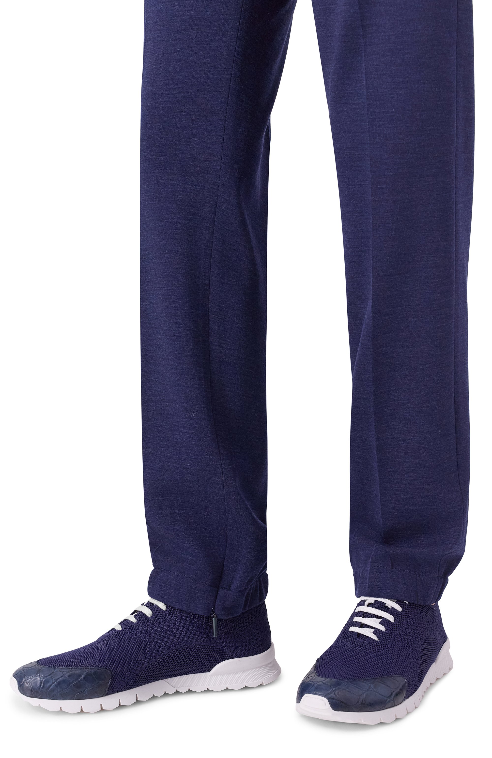 Текстильные кроссовки с отделкой из аллигатора KITON, арт. USSFITSN0134202, фото 3