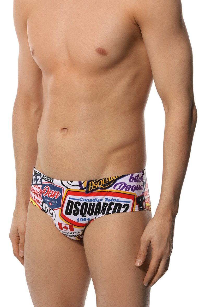Мужские плавки DSQUARED2 разноцветного цвета, арт. D7B455550 | Фото 2 (Нос: Не проставлено; Материал внешний: Синтетический материал; Принт: С принтом; Мужское Кросс-КТ: плавки; Детали: Без декора; Автоматизация состава: Проставлено)