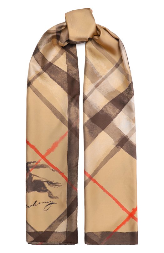 Шелковый шарф Burberry 8120311 Бежевый 8120311