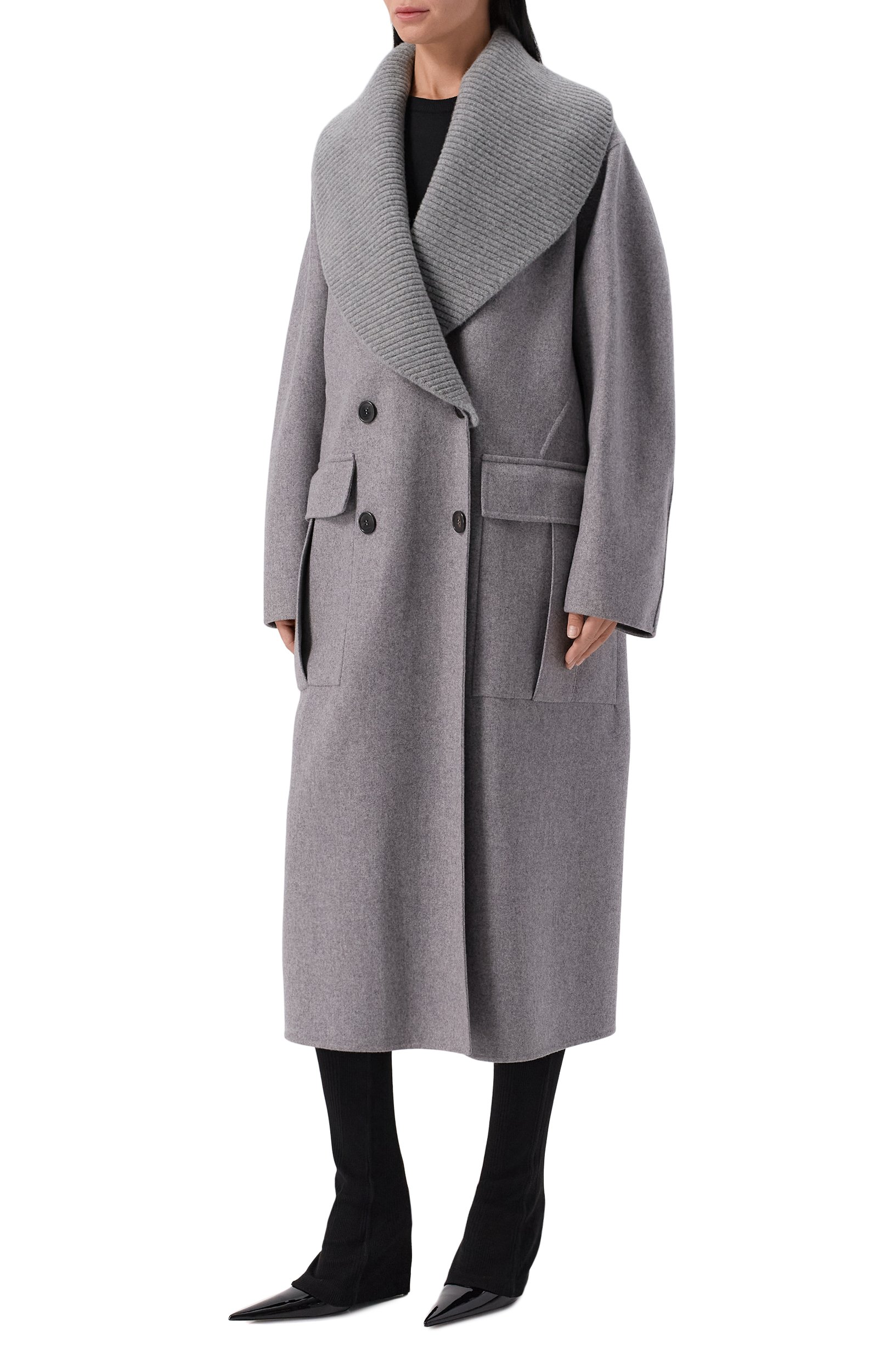 Пальто из шерсти и кашемира LANVIN серого цвета по цене 645000 руб., арт. RW-C00521-6374-A26, фото 3 Пальто из шерсти и кашемира LANVIN, арт. RW-C00521-6374-A26, фото 3