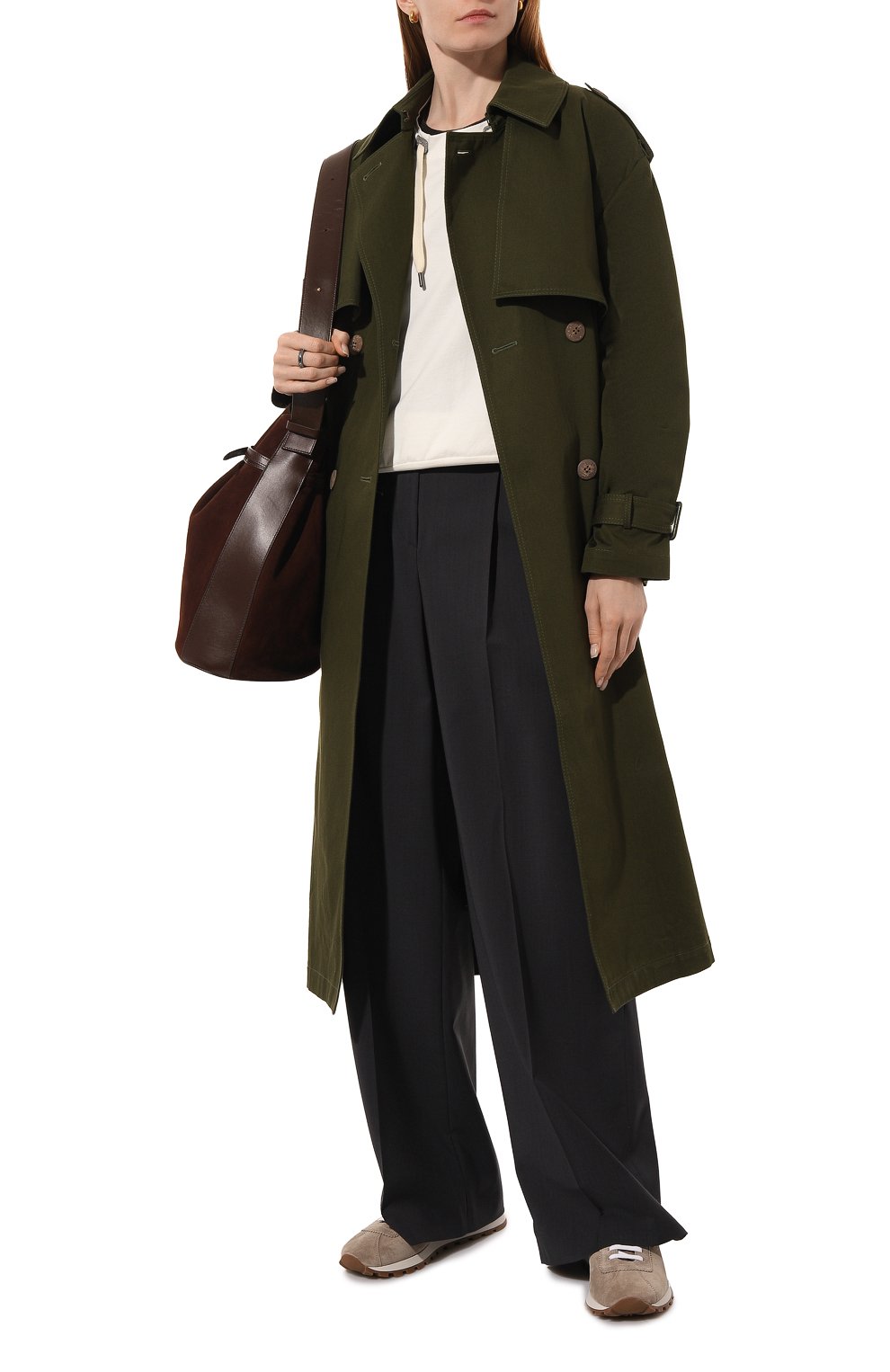 Замшевые кроссовки BRUNELLO CUCINELLI темно-бежевого цвета по цене 97250 руб., арт. MZSFGB1117, фото 2 Замшевые кроссовки BRUNELLO CUCINELLI, арт. MZSFGB1117, фото 2