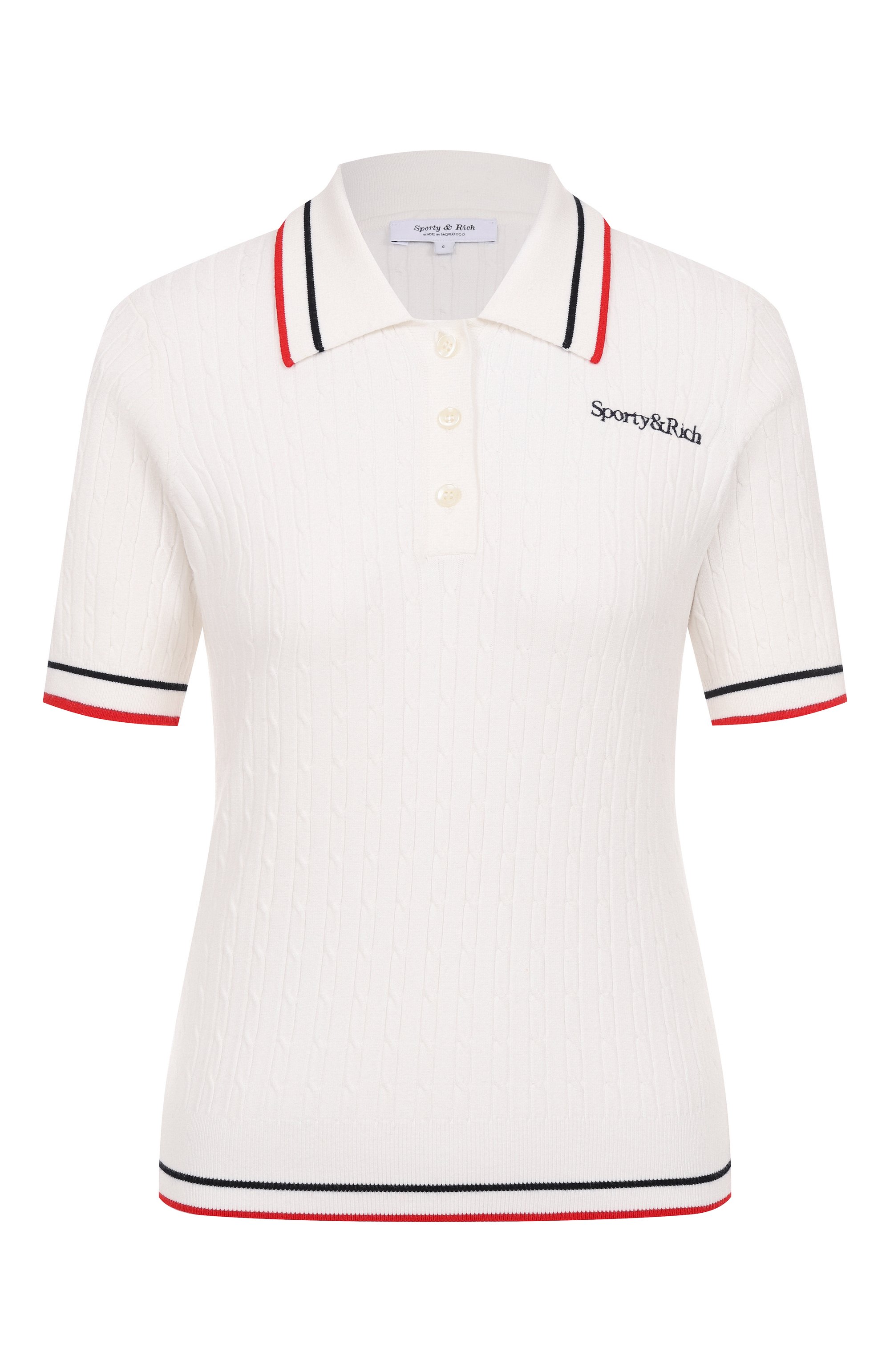 Поло из вискозы SPORTY AND RICH, арт. T0068602300WH58, фото 1