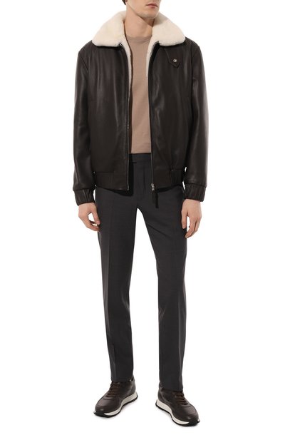 Кожаный бомбер с воротником из нутрии FURLAND, арт. 0238014120003200004, фото 2