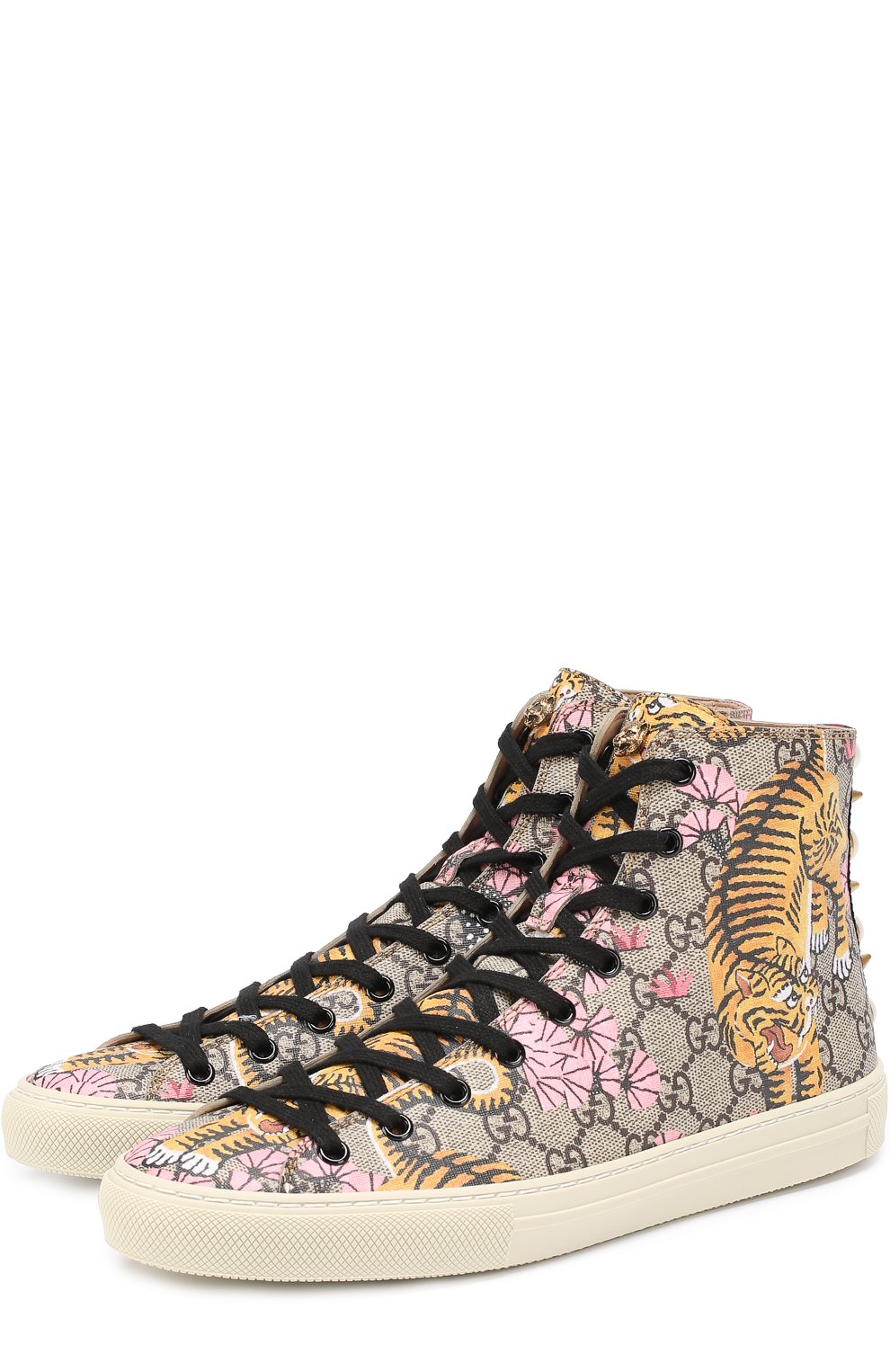 Высокие кеды major из текстиля с принтом GUCCI розового цвета по цене 49750 руб., арт. 454592/K6D30, фото 1 Высокие кеды major из текстиля с принтом GUCCI, арт. 454592/K6D30, фото 1