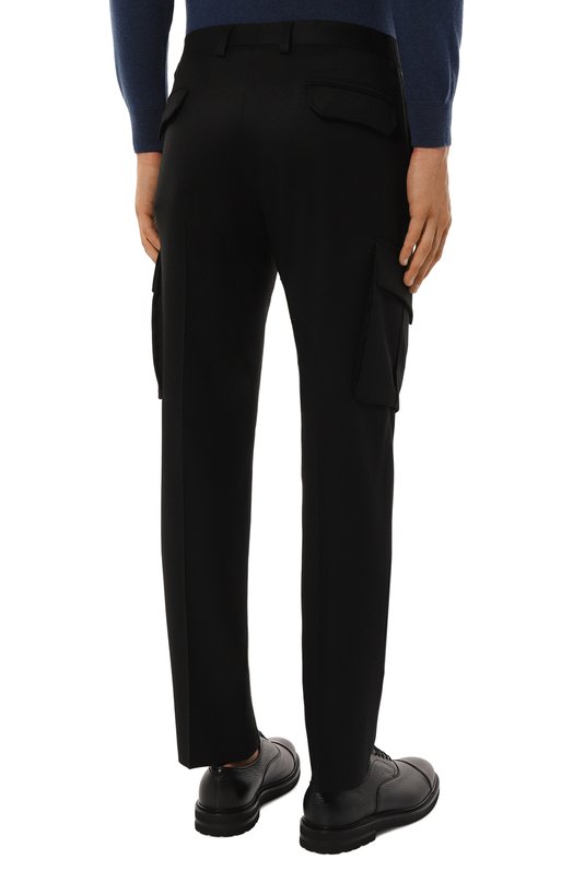 Шерстяные брюки-карго Corneliani 944L02-9418111 Чёрный  944L02-9418111 Фото 4