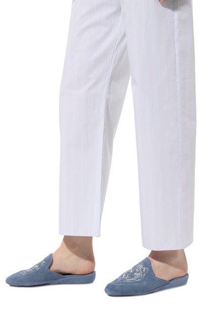 Домашние туфли из замши HOMERS AT HOME голубого цвета по цене 19950 руб., арт. 20234/ANTE, фото 3 Домашние туфли из замши HOMERS AT HOME, арт. 20234/ANTE, фото 3