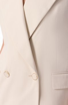 Женский хлопковый жилет NINA RICCI молочного цвета, арт. 25PCVE003/C01086 | Фото 5 (Материал внешний: Хлопок; Драгоценные камни: Проставлено; Длина (верхняя одежда): Короткие; Материал сплава: Проставлено; Женское Кросс-КТ: Жилет-одежда; Кросс-КТ: костюм; Стили: Классический)