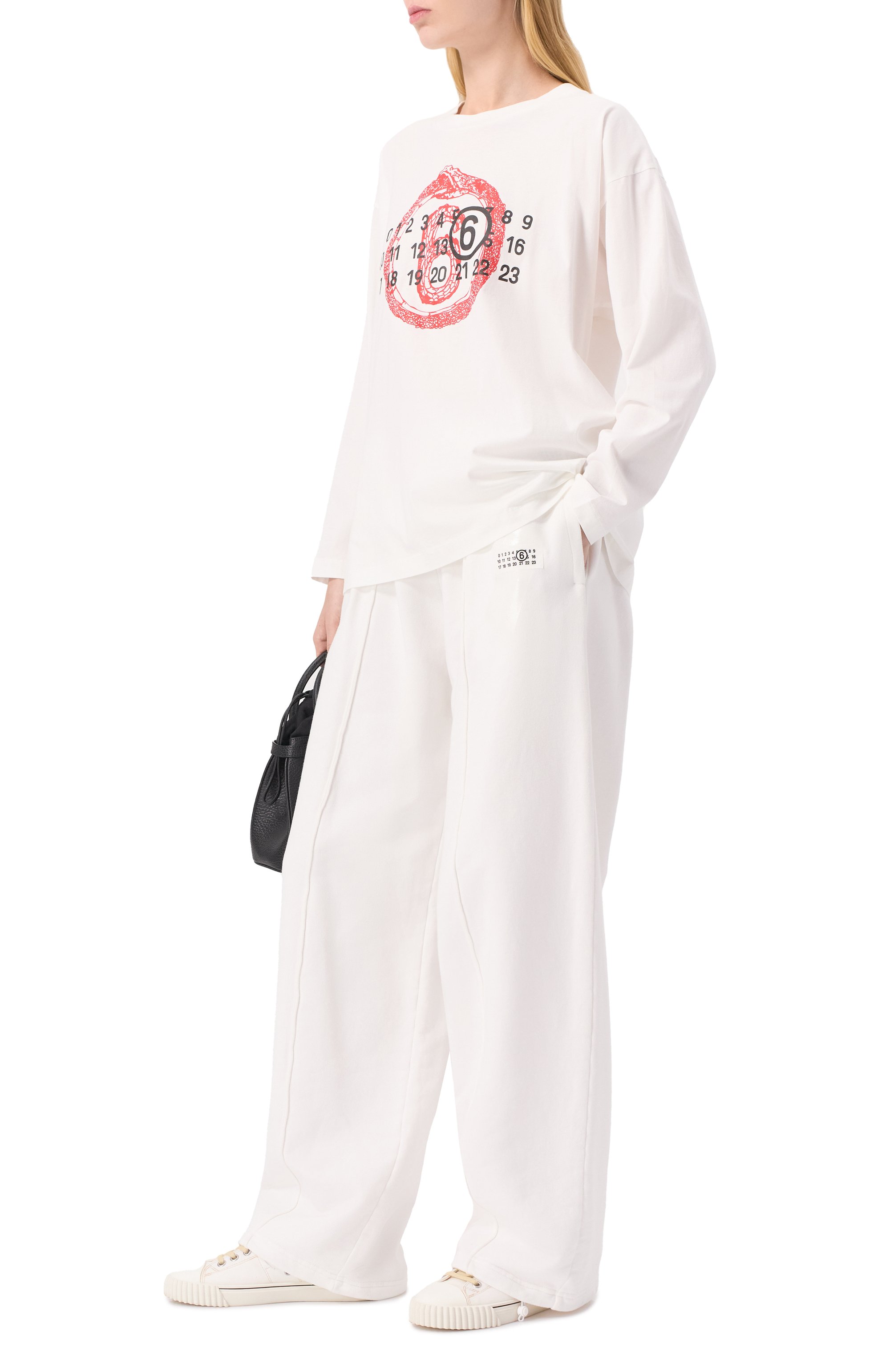 Хлопковые брюки MM6 белого цвета по цене 61550 руб., арт. S52KA0528/M25014, фото 2 Хлопковые брюки MM6, арт. S52KA0528/M25014, фото 2