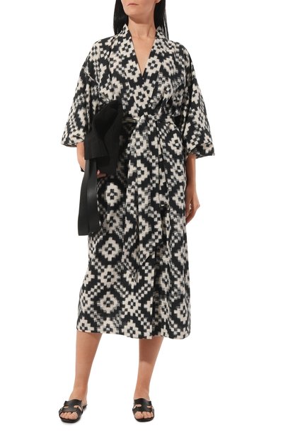 Хлопковое кимоно KLEED LOUNGEWEAR, арт. M0MBASA BLACK KIM0N0, фото 2