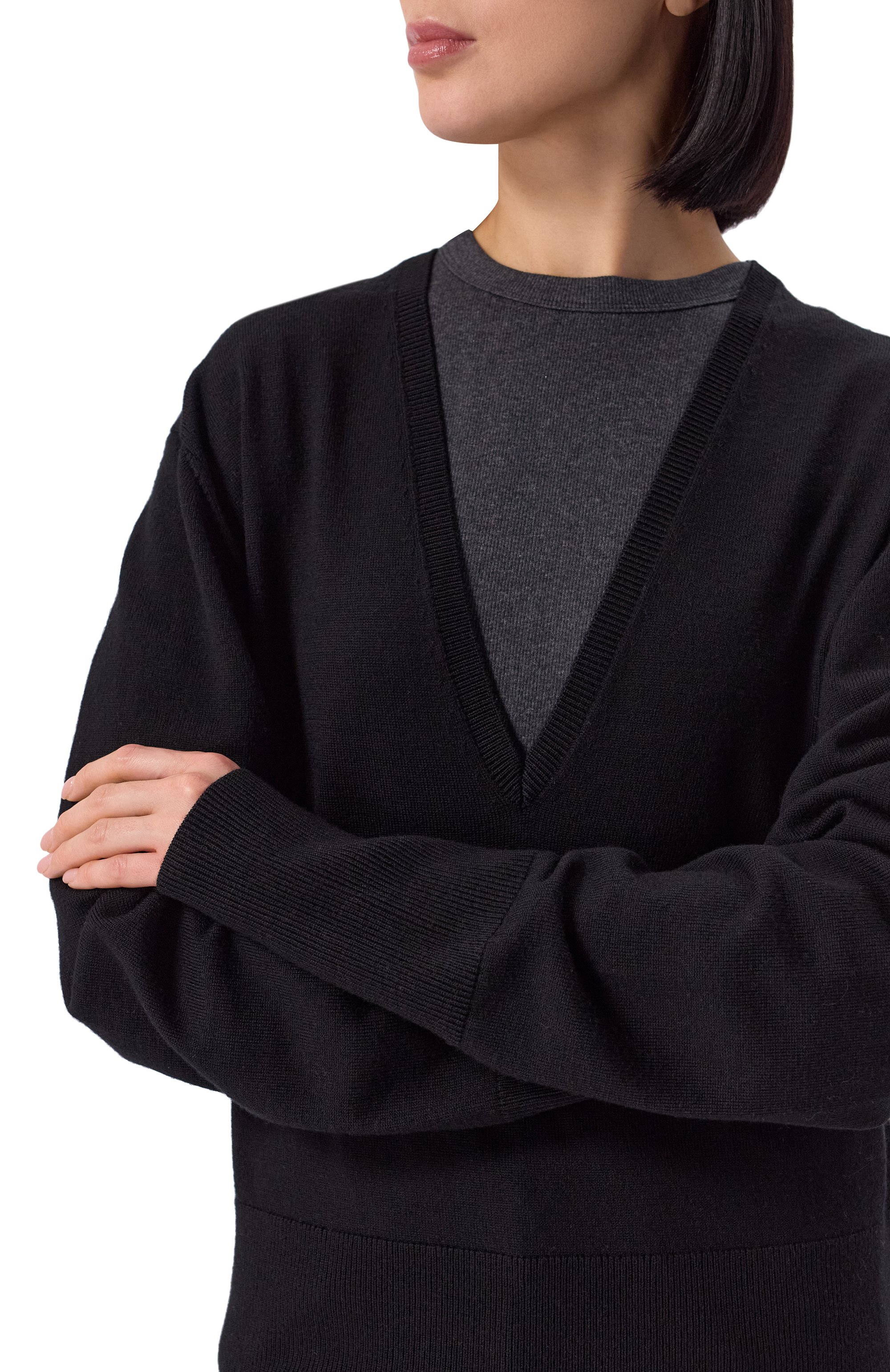 Шерстяной пуловер TOTEME черного цвета по цене 59200 руб., арт. 251-WRT4366-YA0133, фото 5 Шерстяной пуловер TOTEME, арт. 251-WRT4366-YA0133, фото 5