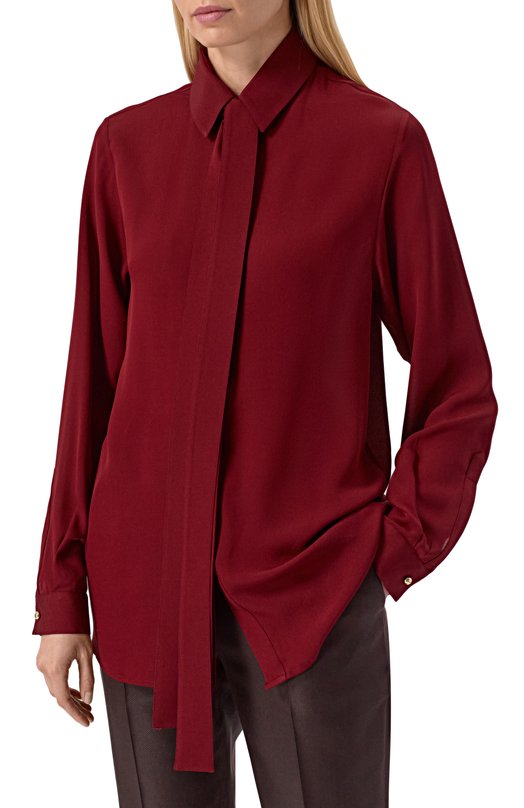 Шелковая блузка Elie Saab SH000 Бордовый  SH000 Фото 6