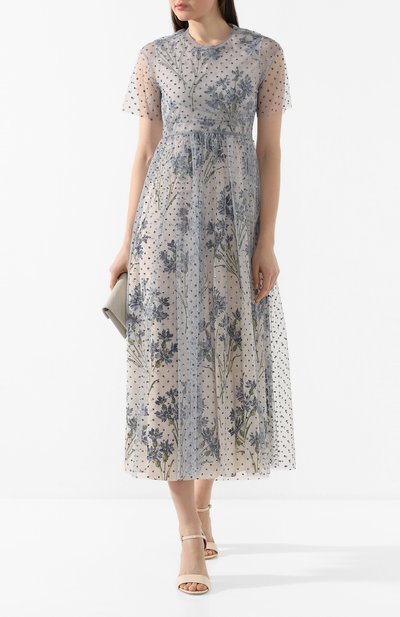 Платье-миди REDVALENTINO голубого цвета по цене 99550 руб., арт. TR3VAK36/4RL, фото 2 Платье-миди REDVALENTINO, арт. TR3VAK36/4RL, фото 2