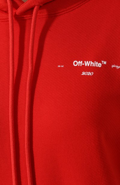 Хлопковое худи OFF-WHITE красного цвета по цене 44850 руб., арт. 0WBB032S20FLE0032501, фото 5 Хлопковое худи OFF-WHITE, арт. 0WBB032S20FLE0032501, фото 5