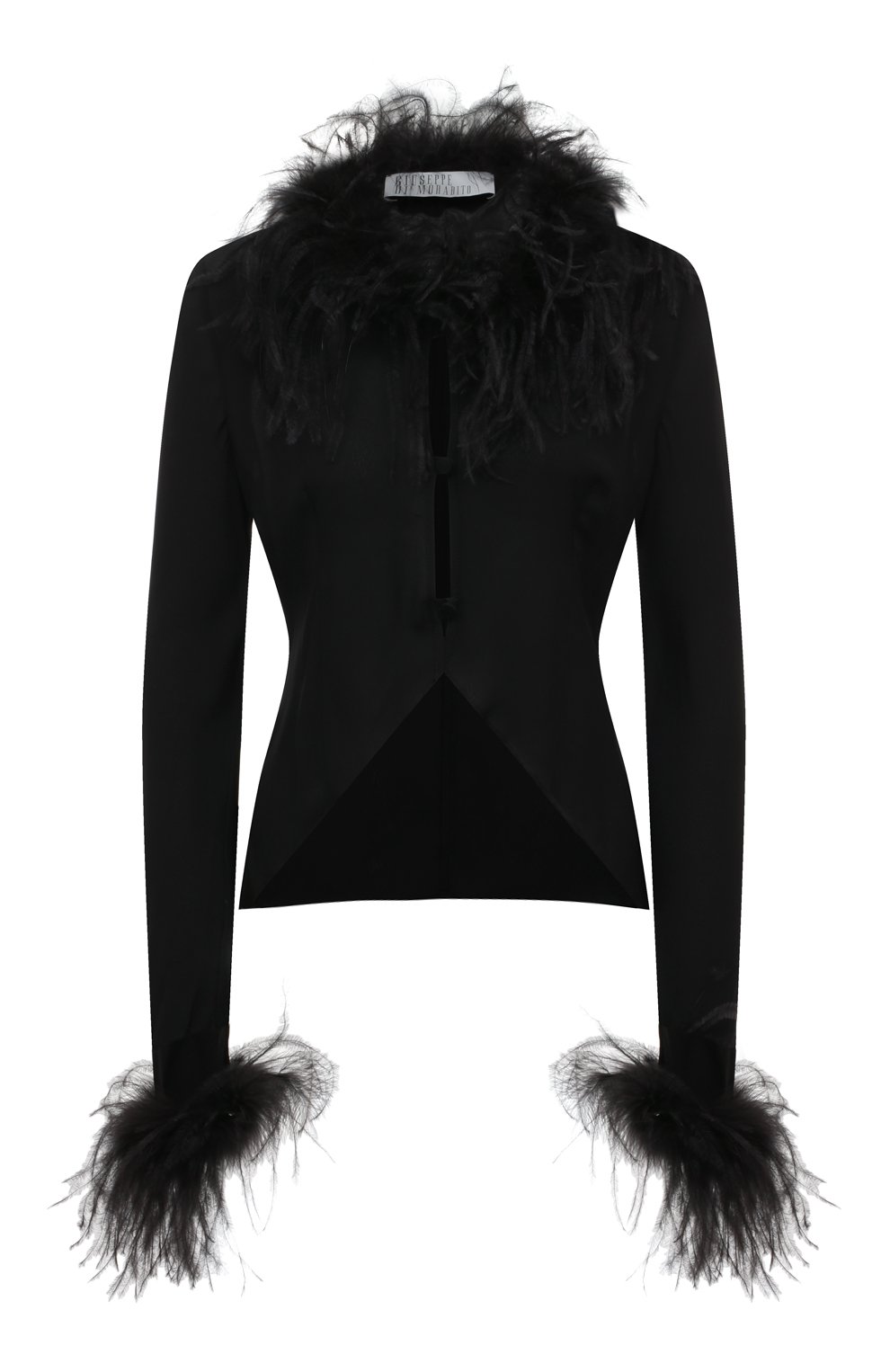 Блузка из вискозы с отделкой перьями GIUSEPPE DI MORABITO, арт. FW22164T0-199, фото 1