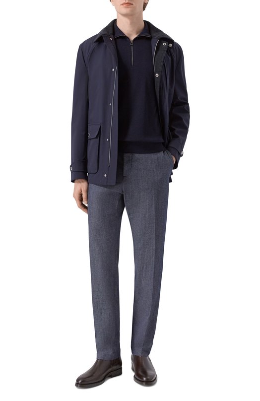 Брюки из хлопка и шерсти Jacob Cohen JUM_PT026 001 S4307 RW Синий  JUM_PT026 001 S4307 RW Фото 2