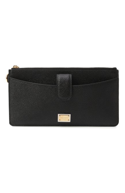 Женский кожаный футляр для кредитных карт DOLCE & GABBANA черного цвета, арт. BI3335/A1001 | Фото 1 (Материал сплава: Проставлено; Материал: Натуральная кожа; Нос: Не проставлено)