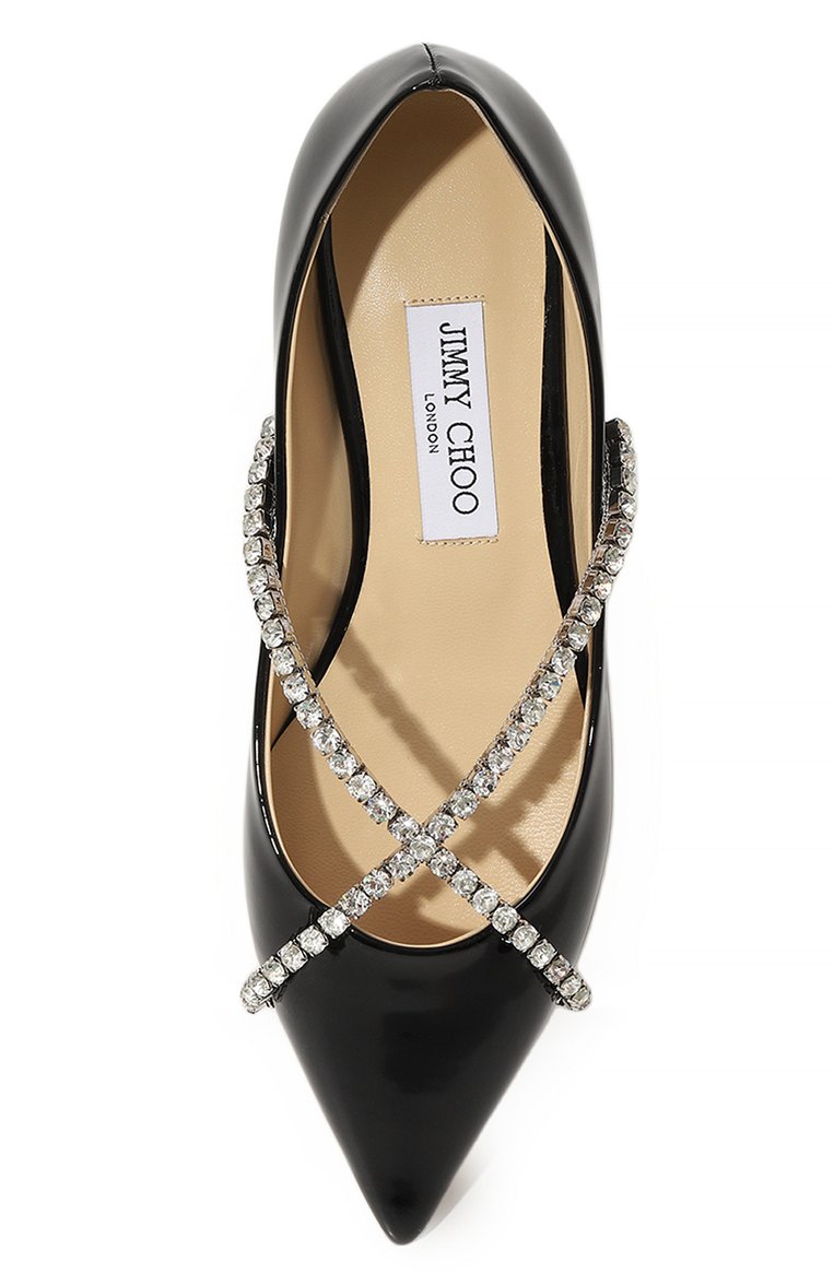Женские кожаные балетки genevi JIMMY CHOO черного цвета, арт. GENEVI FLAT/B0B | Фото 6 (Материал внутренний: Натуральная кожа; Подошва: Плоская; Каблук высота: Низкий; Материал внешний: Натуральная кожа)