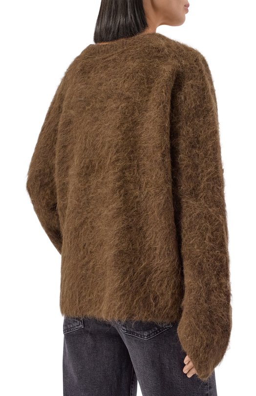 Шерстяной свитер TOTEME 244-WRT873-YA0106 Коричневый  244-WRT873-YA0106 Фото 4