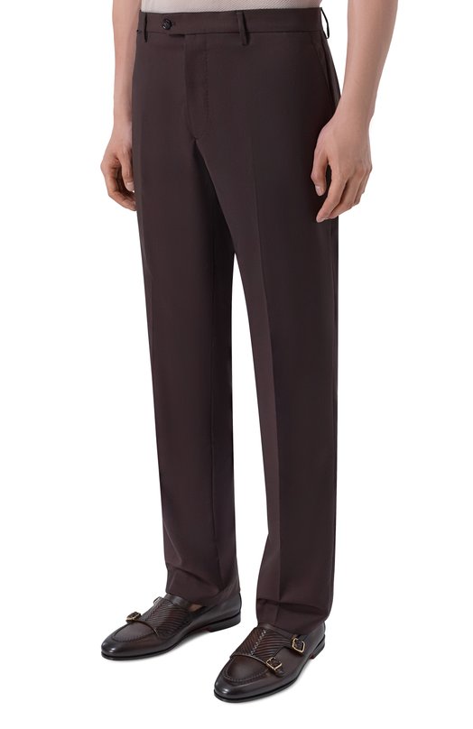 Шерстяные брюки Andrea Campagna ZIP/1/LP1658 Коричневый  ZIP/1/LP1658 Фото 3