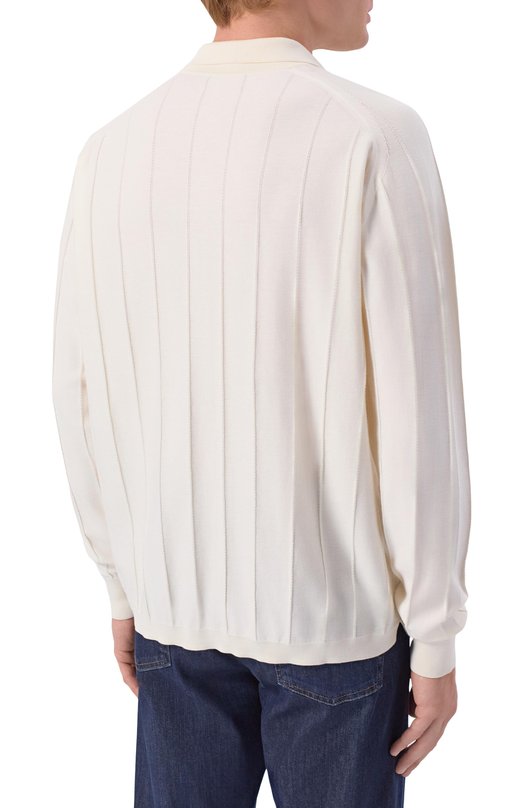 Кардиган из хлопка и шелка Kiton UMM0780 Кремовый  UMM0780 Фото 4