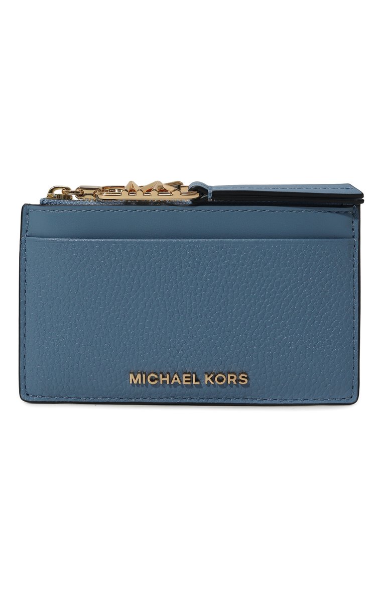 Женский кожаный футляр для кредитных карт MICHAEL MICHAEL KORS голубого цвета, арт. 34H3G8ED1L | Фото 1 (Нос: Не проставлено; Материал: Натуральная кожа; Материал сплава: Проставлено)