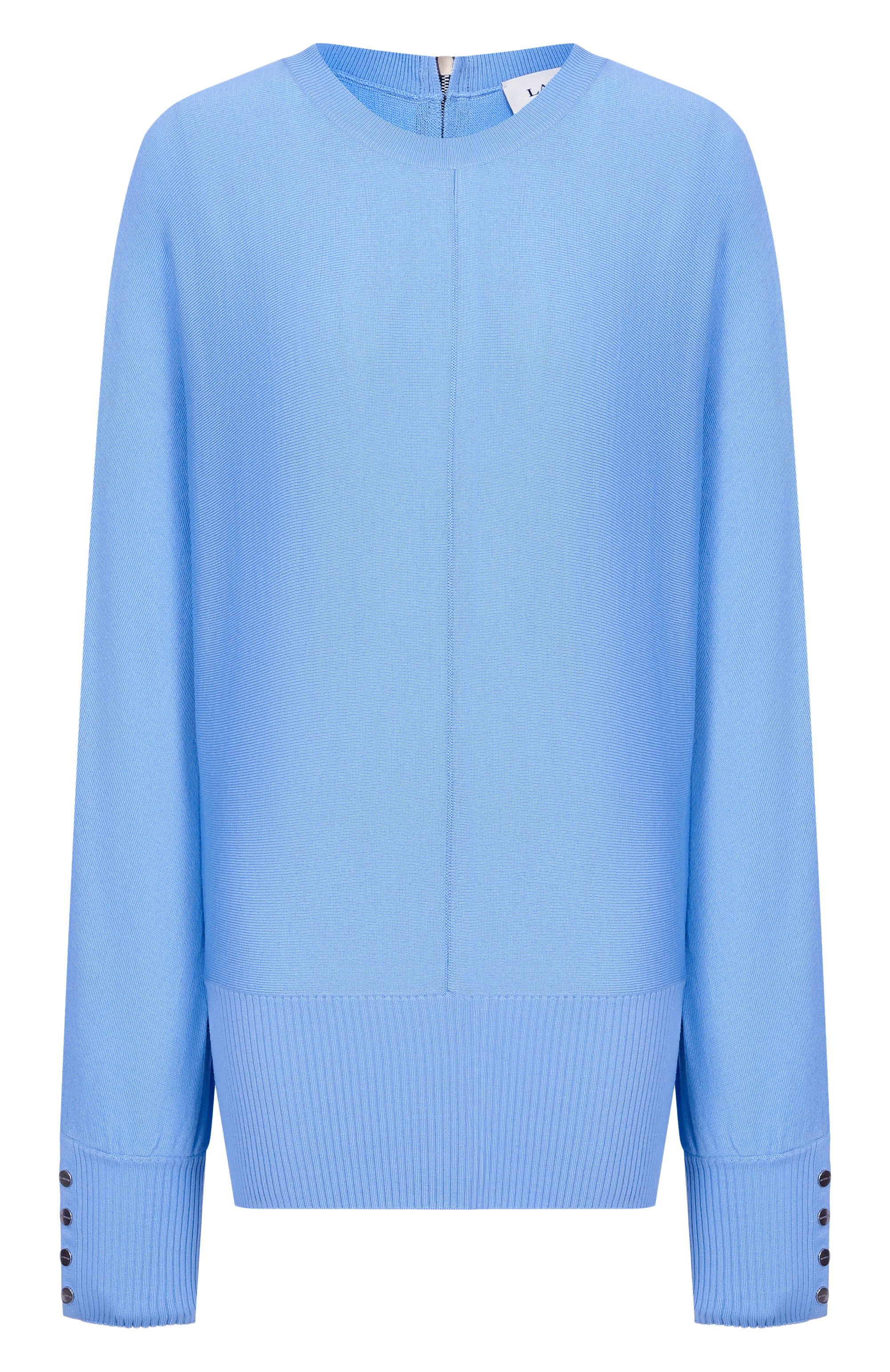 Шерстяной пуловер LANVIN голубого цвета по цене 225000 руб., арт. RW-P00054-K107-E26, фото 1 Шерстяной пуловер LANVIN, арт. RW-P00054-K107-E26, фото 1