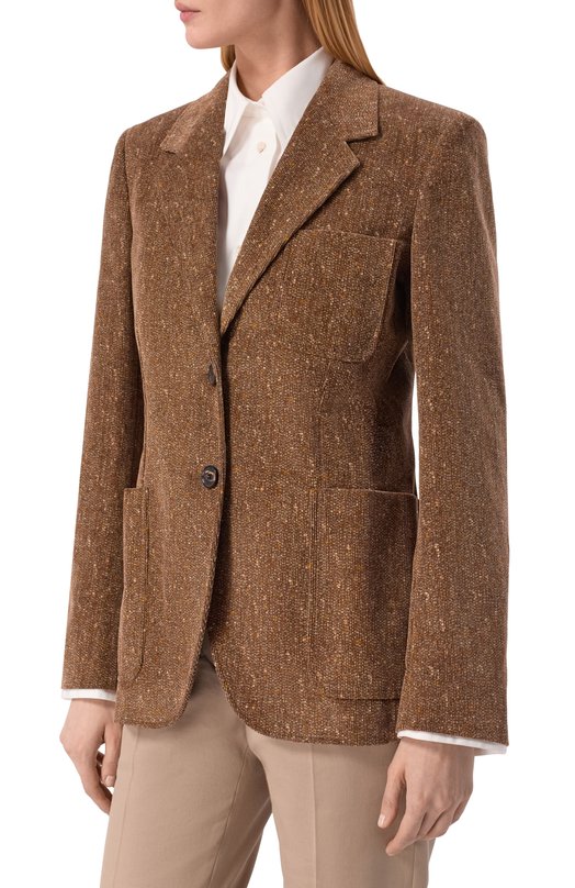 Хлопковый жакет Loro Piana FA04095 Коричневый  FA04095 Фото 3