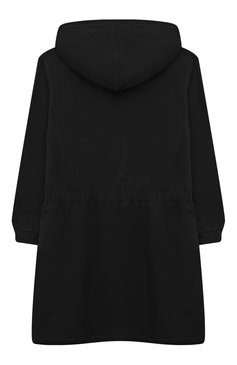 Детское хлопковое платье MOSCHINO черного цвета, арт. HDV0BY/LDA22/4A-8A | Фото 2 (Рукава: Длинные; Материал внешний: Хлопок; Девочки Кросс-КТ: Платье-одежда; Случай: Повседневный; Материал сплава: Проставлено; Драгоценные камни: Проставлено; Ростовка одежда: 8 лет | 128 см)