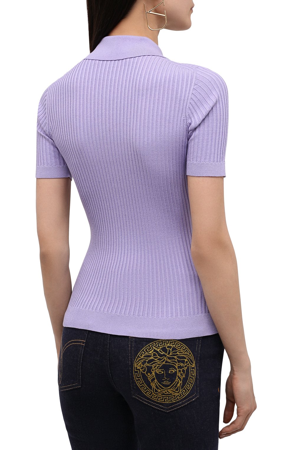 Шелковое поло VERSACE, арт. 1003597/1A02470, фото 4