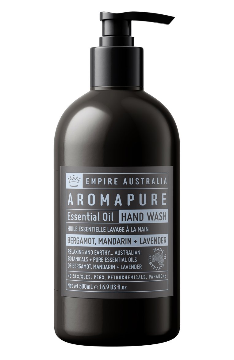 Жидкое мыло для рук с маслами бергамота, мандарина и лаванды aromapure (500ml) EMPIRE AUSTRALIA бесцветного цвета, арт. 9348119001244 | Фото 1 (Региональные ограничения белый список (Axapta Mercury): Не проставлено; Нос: Не проставлено; Тип продукта: Мыло; Назначение: Для рук; Косметика кросс-кт: Уход У)