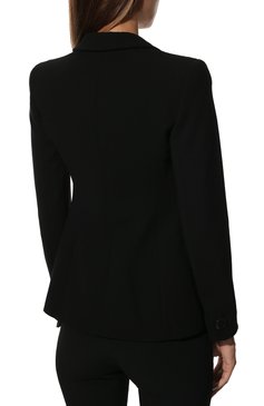 Женский шерстяной жакет EMPORIO ARMANI черного цвета, арт. 0NG3BT/02002 | Фото 4 (Материал подклада: Вискоза; Материал внешний: Шерсть; Рукава: Длинные; Длина (для топов): Стандартные; Стили: Классический; Женское Кросс-КТ: Жакет-одежда; 1-2-бортные: Однобортные; Случай: Формальный; Драгоценные камни: Проставлено; Материал сплава: Проставлено; Региональные ограничения белый список (Axapta Mercury): Не проставлено)