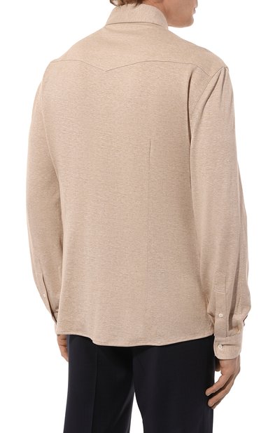 Рубашка изо льна и хлопка BRUNELLO CUCINELLI, арт. MW835B2289, фото 4