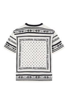 Детская хлопковая футболка DOLCE & GABBANA черно-белого цвета, арт. L4JTHV/II7FZ/8-14 | Фото 2 (Рукава: Короткие; Мальчики Кросс-КТ: Футболка-одежда; Материал внешний: Хлопок; Автоматизация состава: Проставлено; Автоматизация ТО: Проставлено; Ростовка одежда: 13 - 15 лет | 158 см, 16 лет | 164 см, 8 лет | 128 �см, 10 - 11 лет | 140 - 146см)
