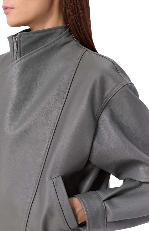 Кожаный бомбер Armarium ARMFWJ022/LE08 Серый  ARMFWJ022/LE08 Фото 5